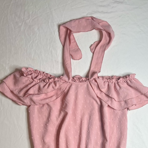 Pink Off-Shoulder Ruffle Top - Picture 3 of 4